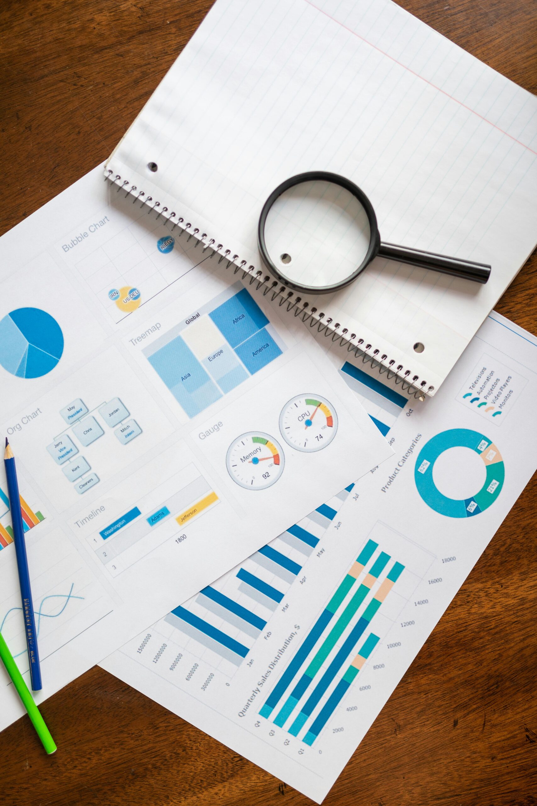 why-choose-us A set of financial charts and graphs with a magnifying glass, perfect for business reports.